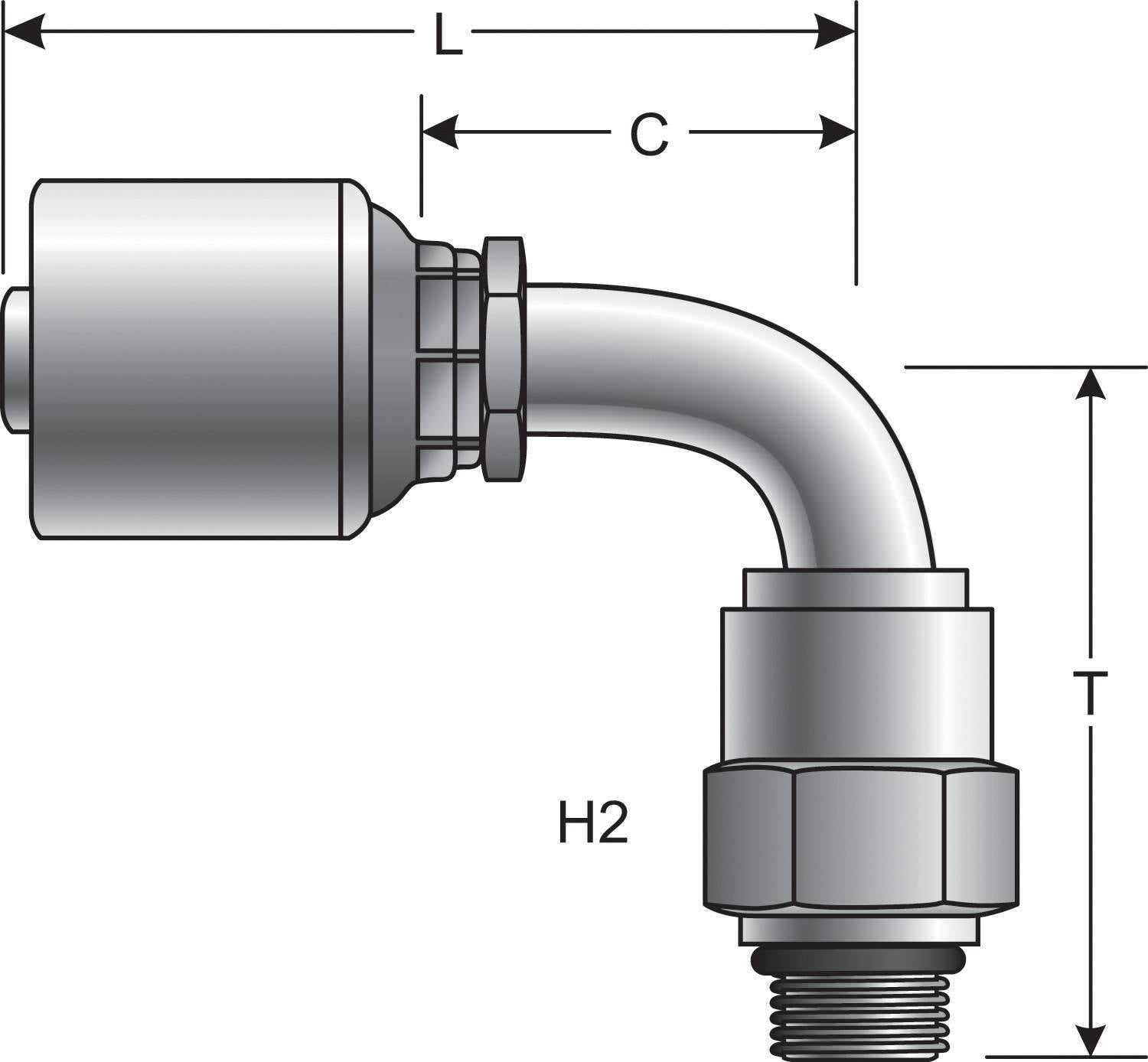 Gates Hydraulic Coupling / Adapter G25128-0608