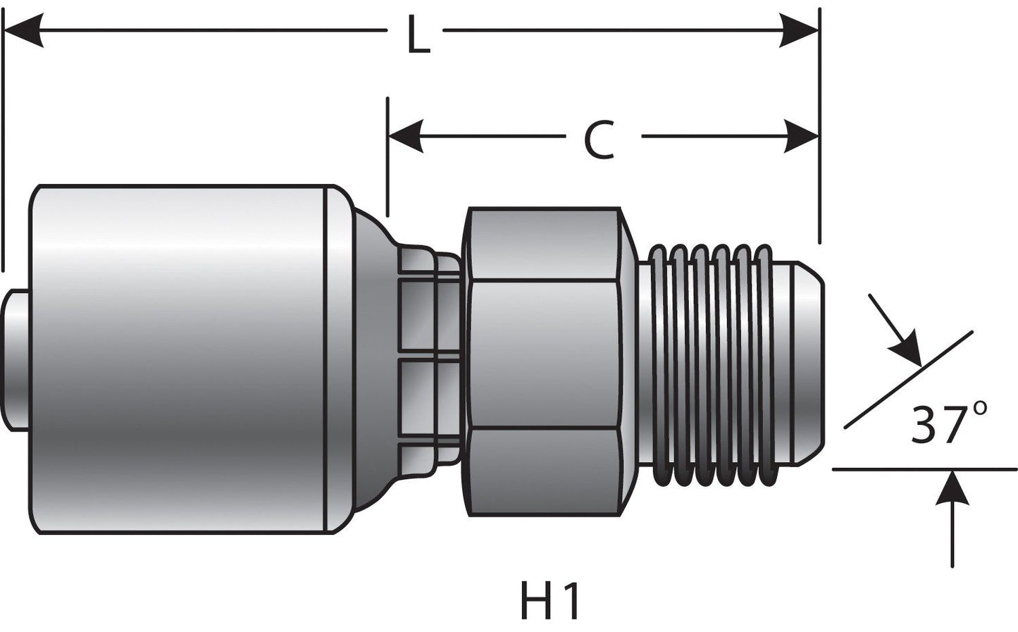 Gates Hydraulic Coupling / Adapter G25165-1008