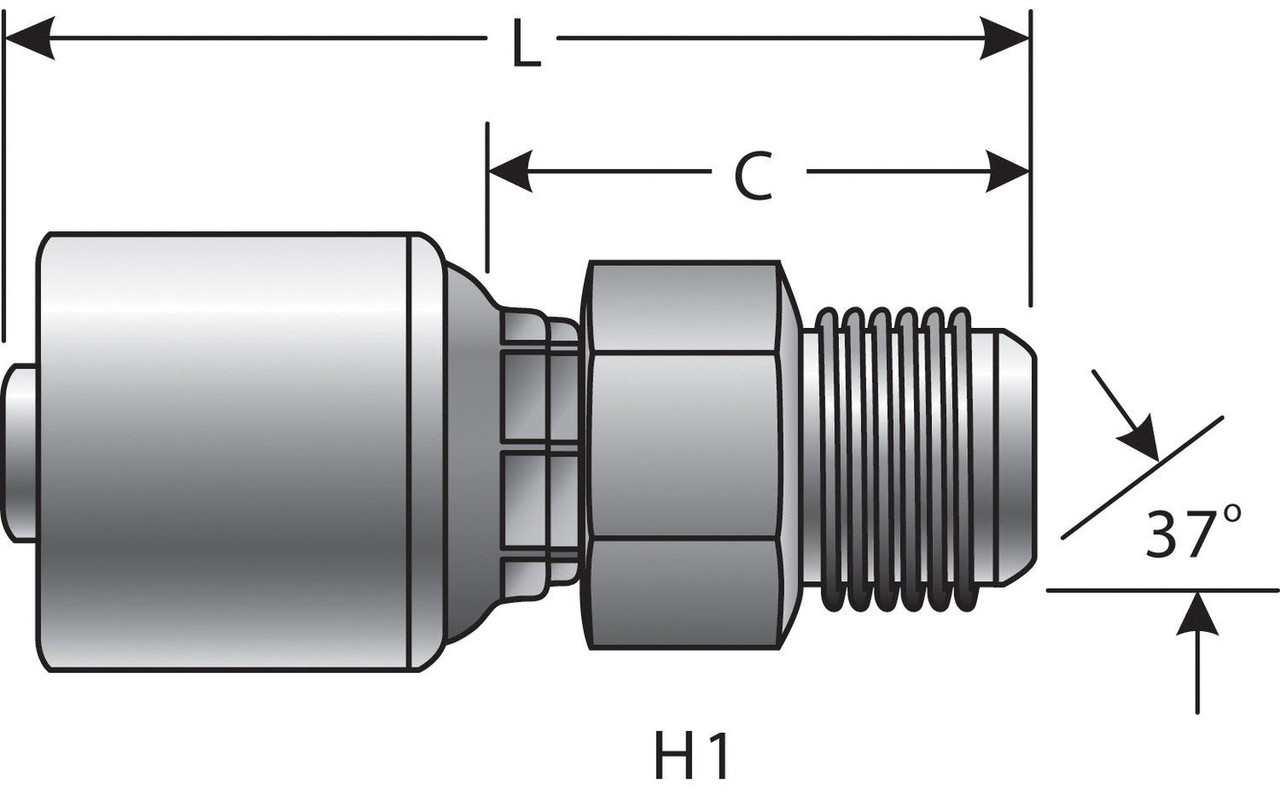 Gates Hydraulic Coupling / Adapter G25165-1216