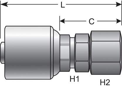 Gates MegaCrimp Couplings Female JIC 37 Deg Flare Swivel 7/8x14 Thread - 125 Pack G25170-0810x