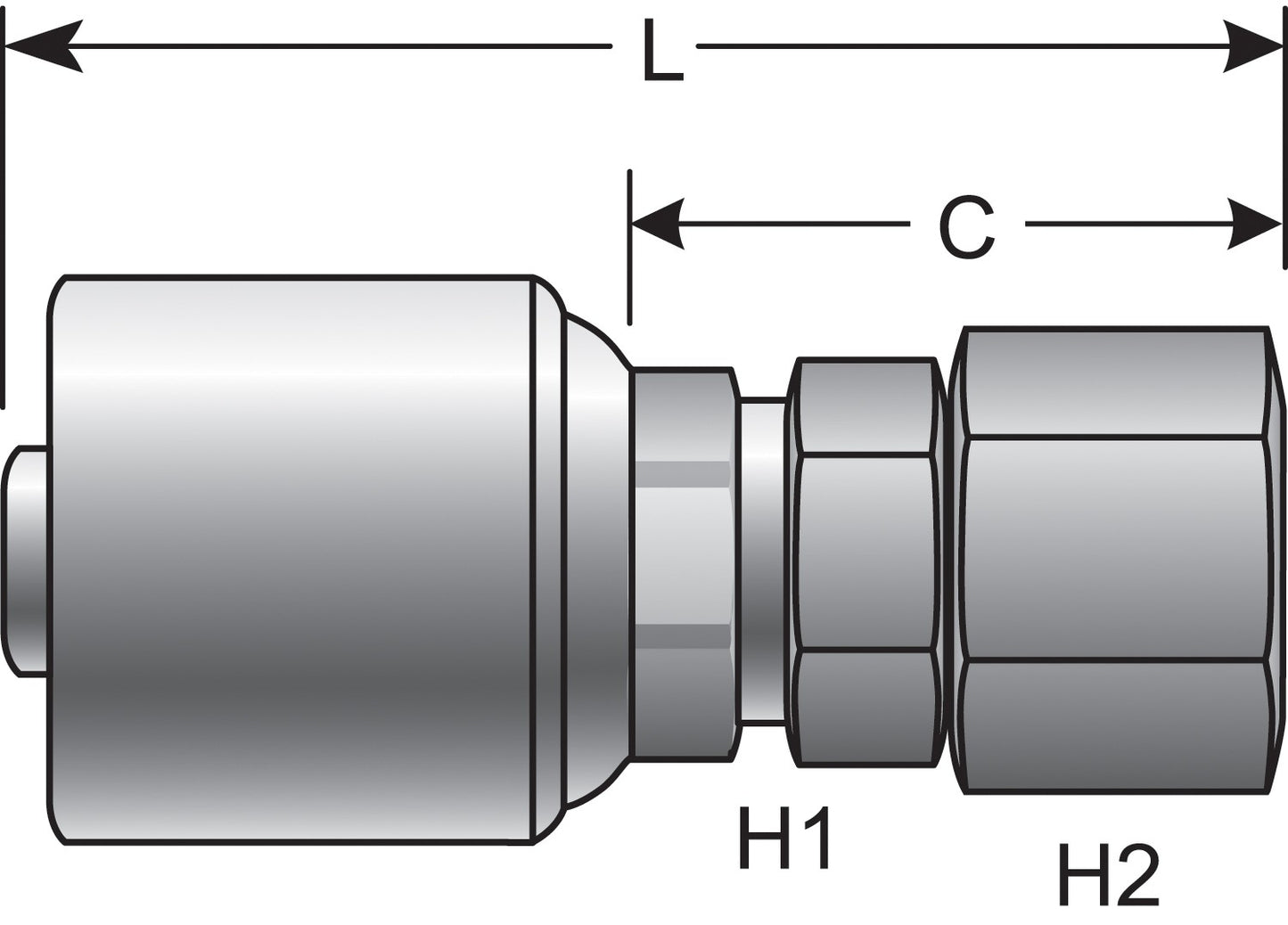 Gates Hydraulic Coupling / Adapter G25170-1214