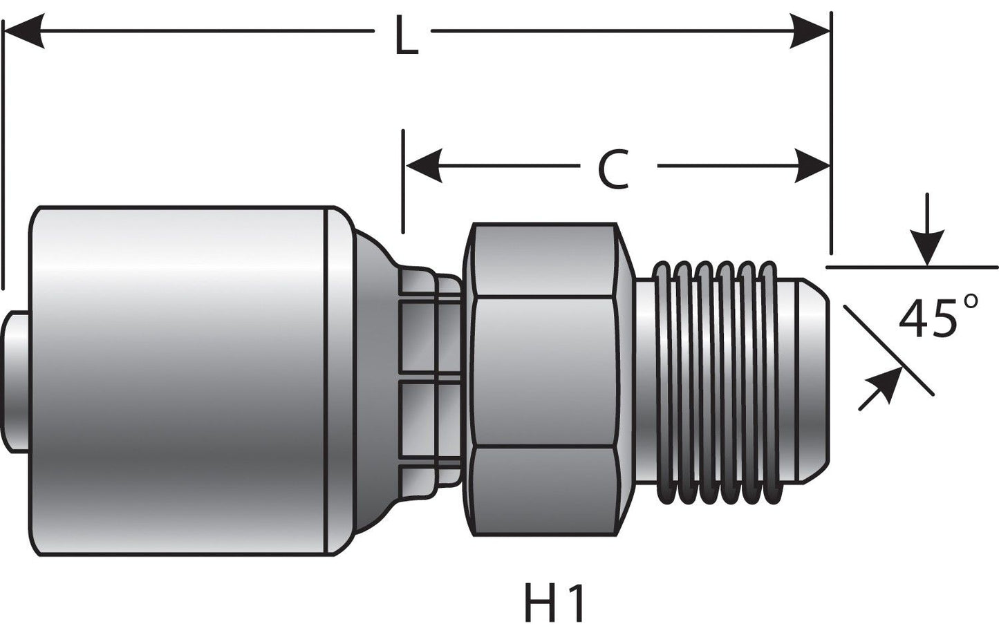 Gates Hydraulic Coupling / Adapter G25195-0404