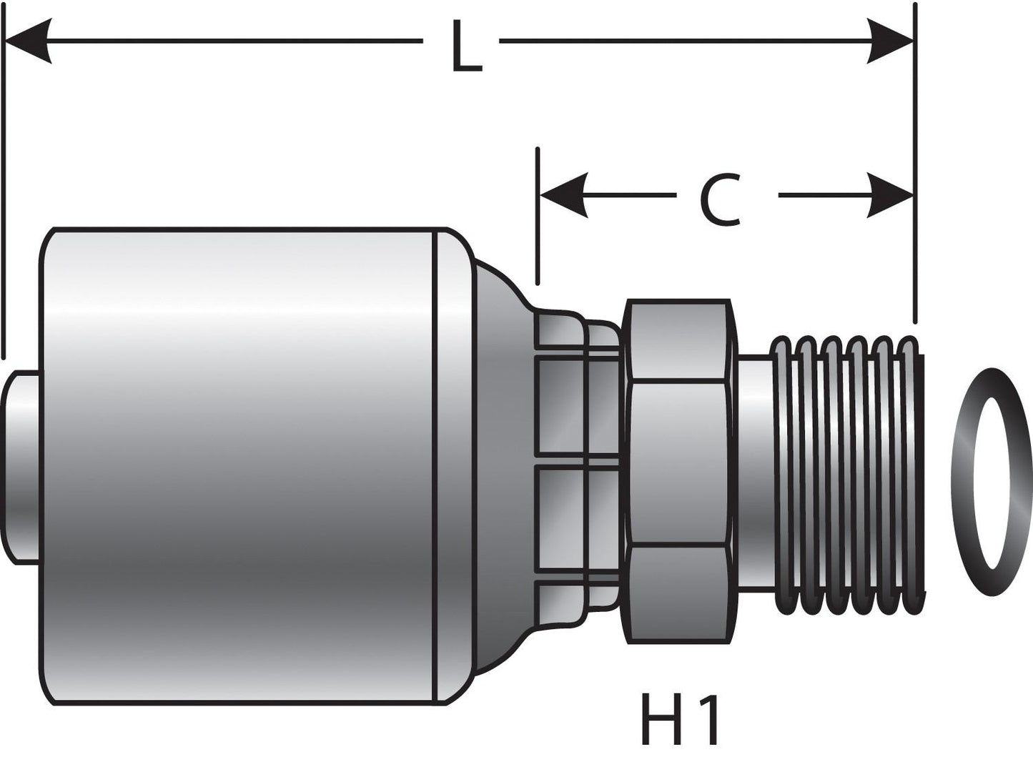 Gates Hydraulic Coupling / Adapter G25225-0406