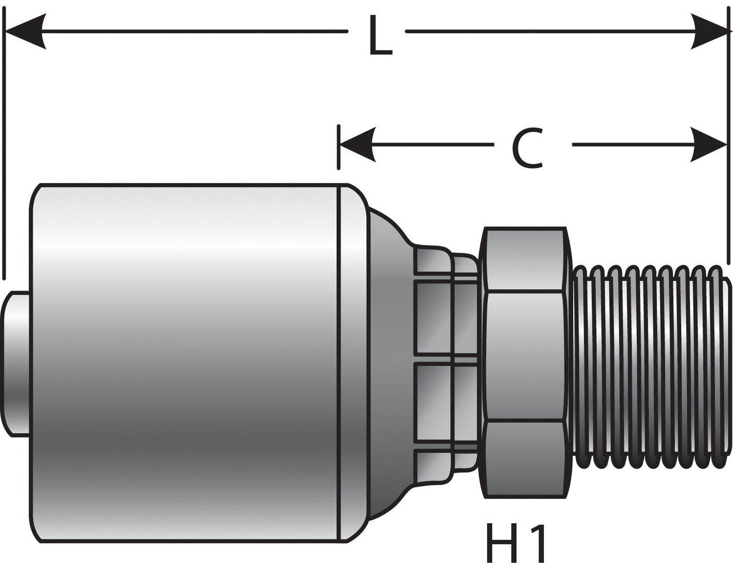Gates Hydraulic Coupling / Adapter G25795-1212