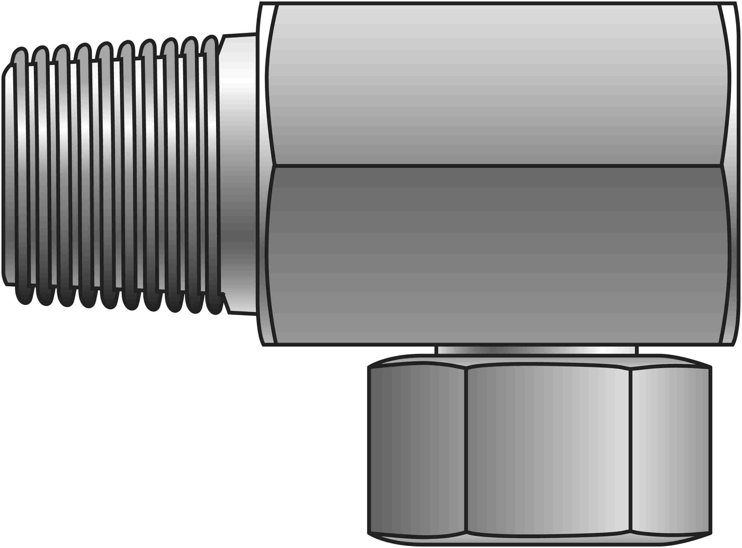 Gates Male Pipe NPTF to Female Pipe Swivel NPSM - 90 Deg G60144-0808