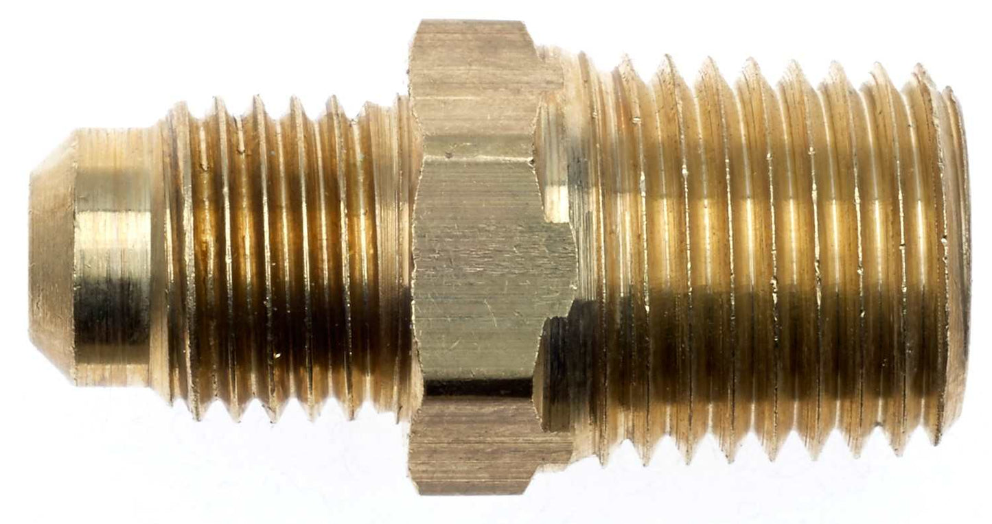 Gates Brass Adapters Male SAE 45 Deg Flare to Male Pipe - 3/8in OD 5/8-18 T1 Thread 1/2-14 T2 Thread G60650-0608