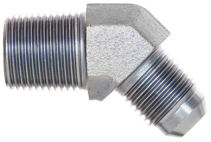 Gates Hydraulic Adapter Male British Standard Pipe Tapered Thread to Male JIC 37 Deg Flare 45 Deg G62153-0204