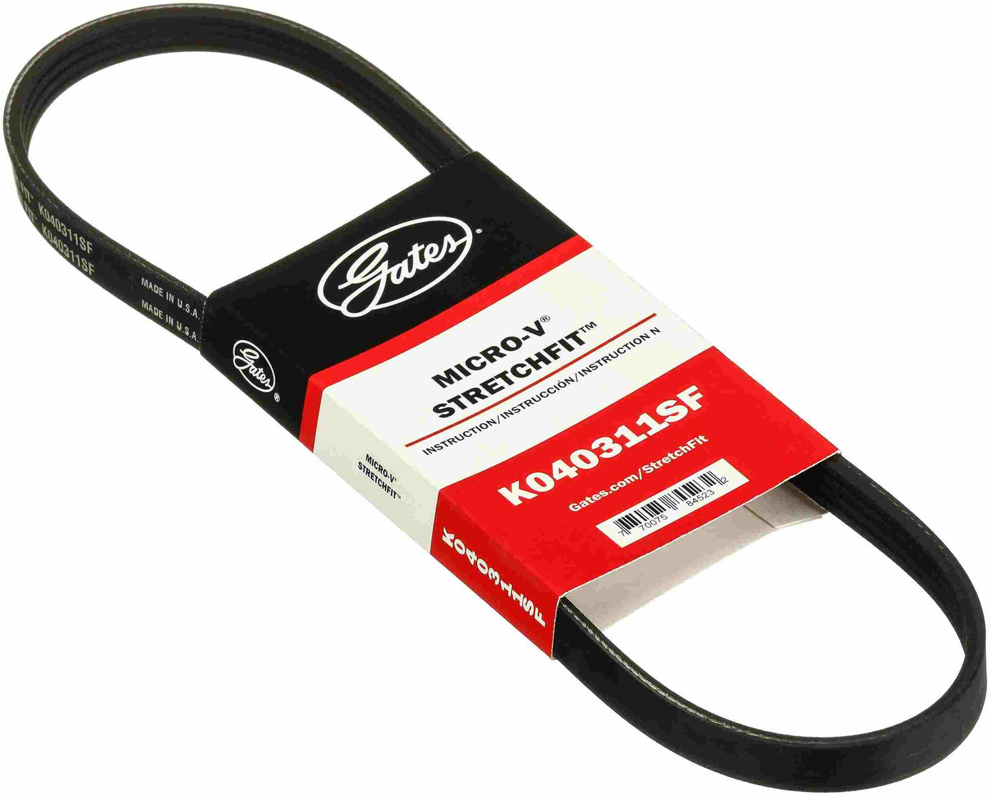 Gates 16-22 Ford F750 Super Duty V-8 6.7L Diesel Air Brake Compr. Stretch Fit V-Ribbed Belt K040311SF