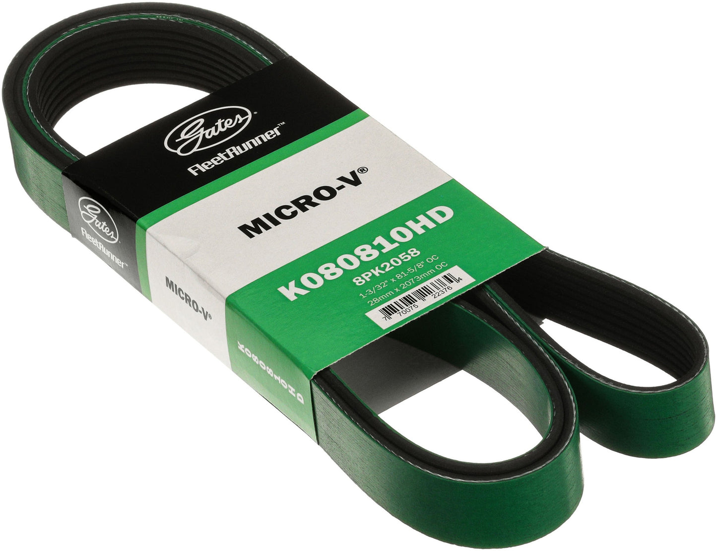 Gates FleetRunner Micro-V Belt 8 Rib 81.04in Length K080810HD