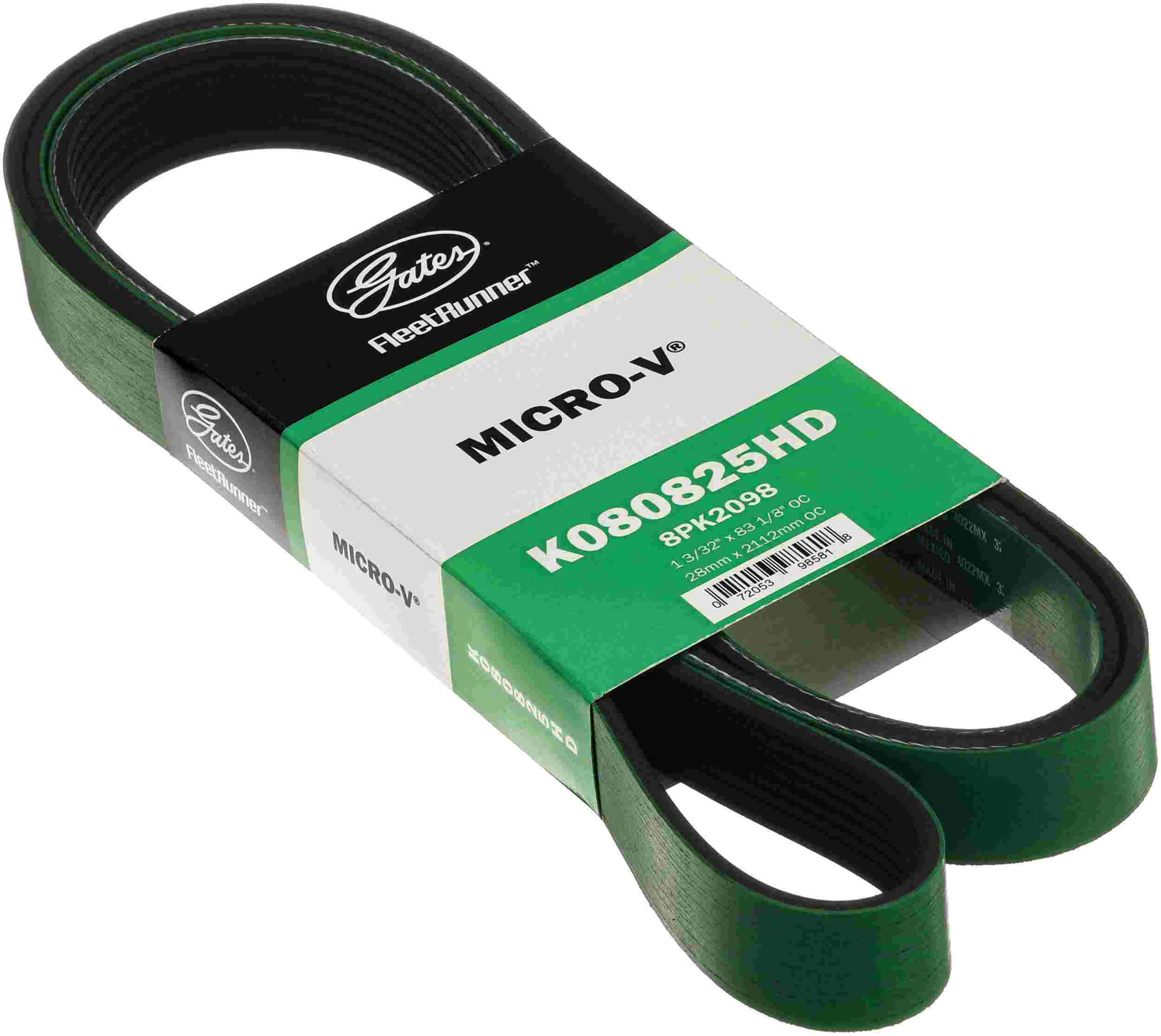 Gates Heavy Duty Mirco-V Belt 8 Rib 82.5 Length K080825HD
