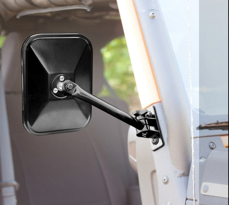 Rugged Ridge Quick Release Mirror,Rectangular,Black;97-18 Jeep Wrangler 11025.13 Photo - Primary