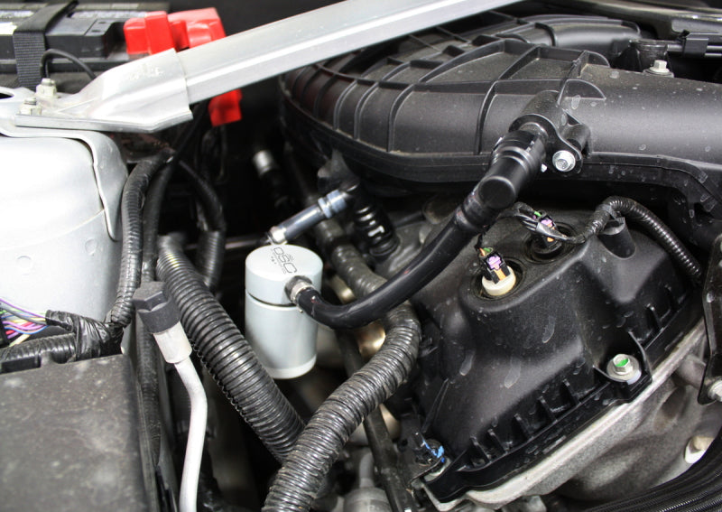 J&L 11-17 Ford Mustang V6 Passenger Side Oil Separator 3.0 - Clear Anodized 3014P-C 3014P-C Photo - Primary