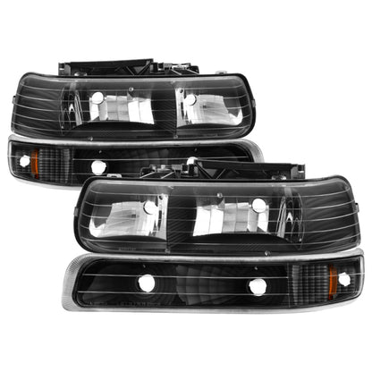 SPYDER Xtune Chevy TahOE 00-06 Amber Crystal Headlights w/ Bumper Lights Black HD-JH-CSIL99-SET-AM-BK 5064219 5064219 Photo - Primary
