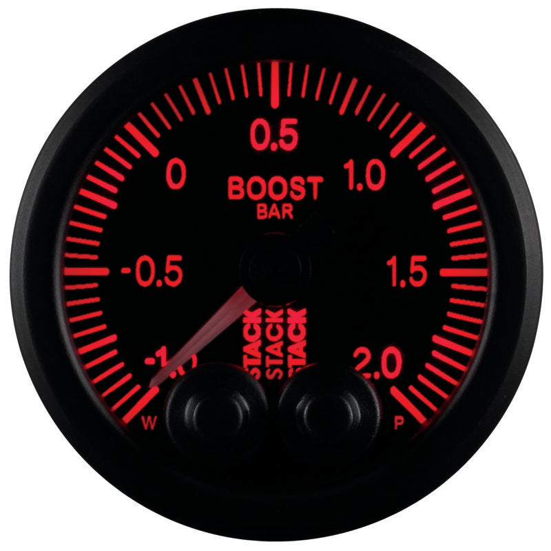 Autometer Stack 52mm -1 to +2 Bar (Incl T-Fitting) Pro-Control Boost Pressure Gauge - Black ST3511 ST3511 User 6