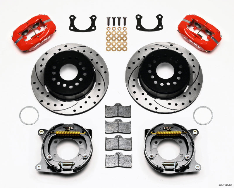 Wilwood FDL P/S P-B Kit, Drilled-Red, New Big Ford 2.50" Offset 140-7140-DR Photo - Primary