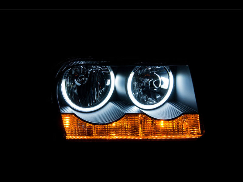 Anzo 2005-2010 Chrysler 300 Crystal Headlights w/ Halo Black (CCFL) 121138 Photo - Mounted