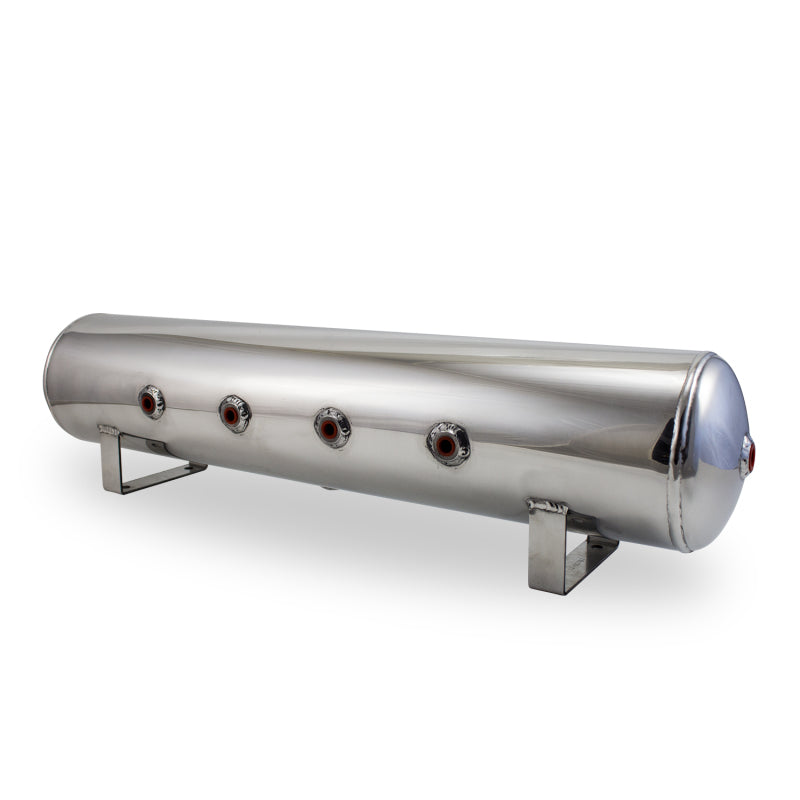 AIRLIFT 4 Gal Alum Air Tank-(4) 1/4" face ports,(2) 3/8" end ports,1/4" drain 12957 Photo - Primary