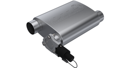 QTP 3in Weld-On 304SS Screamer Muffler w/Bolt-On QTEC Electric Cutout 13300C 13300C Photo - Primary