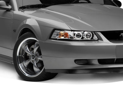 Raxiom 99-04 Ford Mustang Dual LED Halo Projector Headlights- Chrome Housing (Clear Lens) 49114 49114 Photo - Close Up