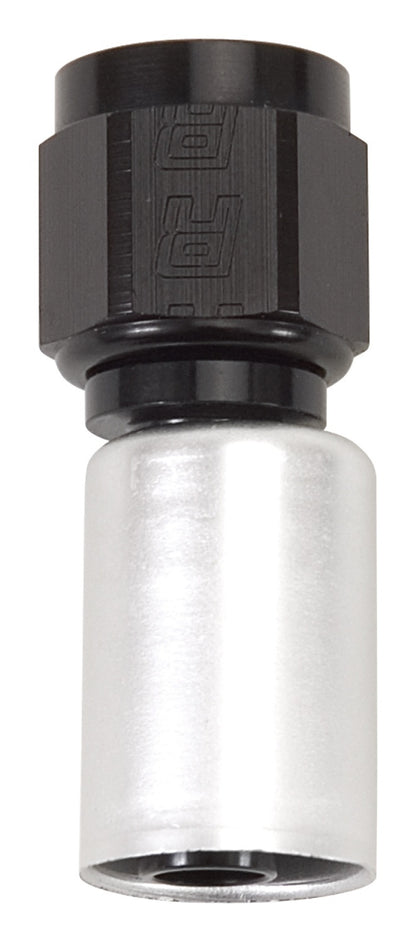 Russell #12 Crimp-on Straight Hose End - Black / Silver 610643 Photo - Primary