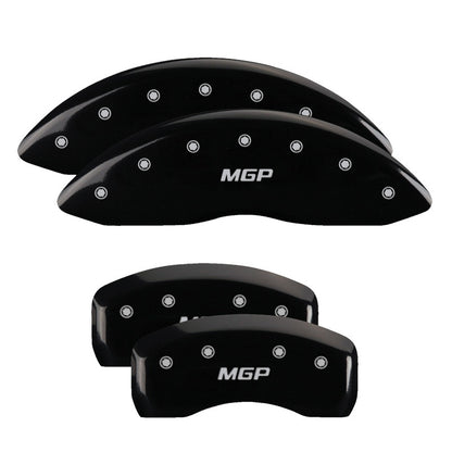 MGP Caliper Covers (set of 4), Engraved Front & Rear Black finish silver 22125SMGPBK Photo - Primary