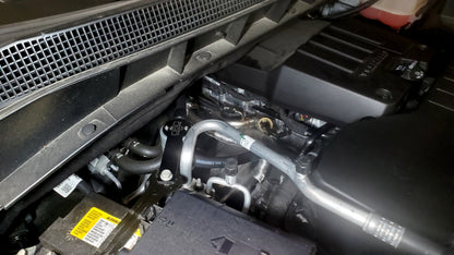 J&L 19-24 Chevy Silverado/GMC Sierra 1500 2.7L Passenger Side Oil Separator 3.0 - Clear Anodized 3093P-C 3093P-C Photo - Mounted