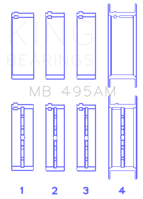 King Engine Bearings King Infiniti/Nissan 181CI 3.0L VG30DE/TT V6/122CI 2.0L VG20DET V6 (Size +0.25) Main Bearing Set MB495AM0.25 MB495AM0.25 Photo - Primary
