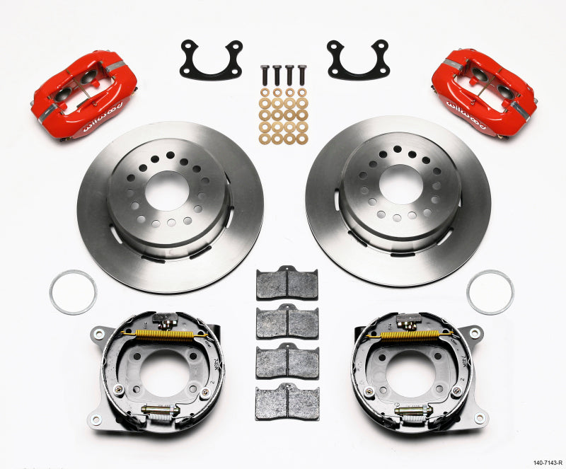 Wilwood Forged Dynalite P/S Park Brake Kit Red Small Ford 2.66in Offset 140-7143-R 140-7143-R Photo - Primary