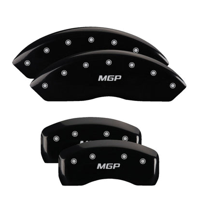 MGP Caliper Covers (set of 4)- Engraved Front & Rear Black finish silver 22230SMGPBK Photo - Primary