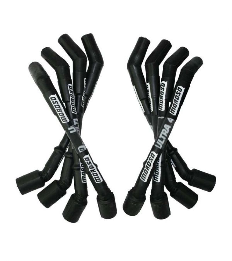 Moroso GM LS Ultra 40 Custom Fit  Sleeved Ignition Wire Set 8in 135 Deg Boots - Black 73850 73850 User 1