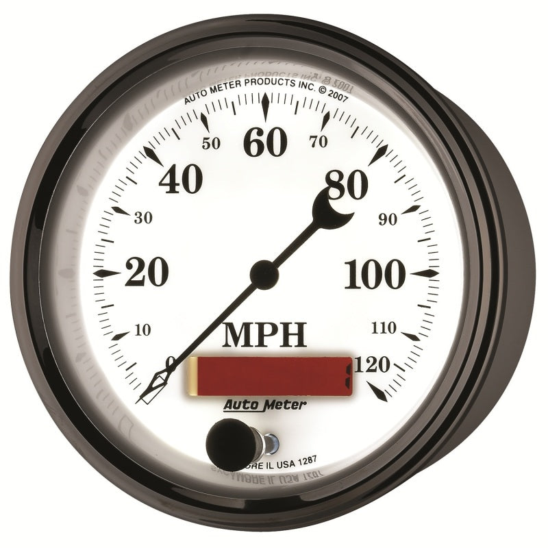 AutoMeter Gauge Speedometer 3-3/8in. 120MPH Elec. Prog. W/ Lcd Odo Old Tyme Wht II 1287 1287 User 3