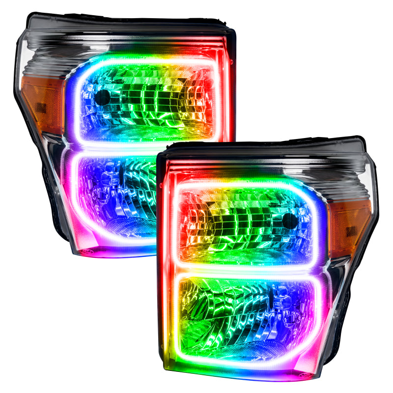 ORACLE Lighting Oracle Ford F250/350 11-16 Dynamic Halo Kit - Square Ring Design - ColorSHIFT - Dynamic 2383-332 2383-332 Photo - Mounted