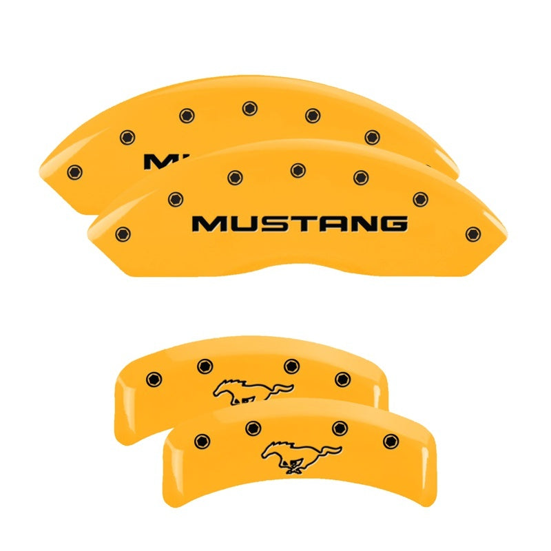 MGP 4 Caliper Covers Engraved Front Mustang Rear Pony Yellow Finish Black Char 2004 Ford Mustang 10095SMPYYL 10095SMPYYL Photo - Primary