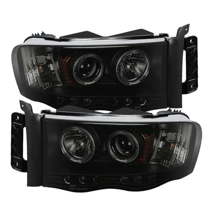 Spyder Dodge Ram 1500 02-05 03-05 Projector Headlights LED Halo LED Blk Smke PRO-YD-DR02-HL-BSM 5078384 5078384 Photo - Primary