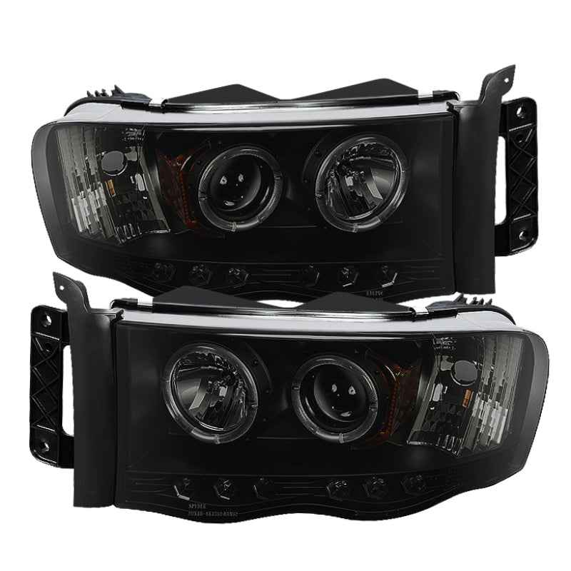 Spyder Dodge Ram 1500 02-05 03-05 Projector Headlights LED Halo LED Blk Smke PRO-YD-DR02-HL-BSM 5078384 5078384 Photo - Primary