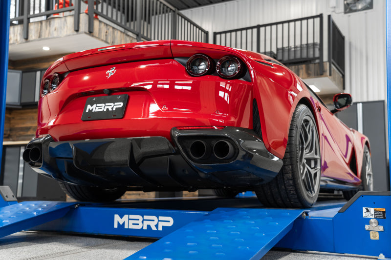 MBRP 12-21 Ferrari 812SF/812GTS/F12 6.3L/ 6.5L 3in Resonator Delete X-Pipe - T304 S3900304 S3900304 Photo - lifestyle view