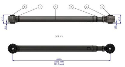 Superpro 08-21 Toyota Land Cruiser 200 Series HD Adj. Rear Lower Trailing Arm Set TRC1139 TRC1139 Photo - out of package