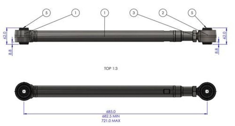 Superpro 08-21 Toyota Land Cruiser 200 Series HD Adj. Rear Lower Trailing Arm Set TRC1139 TRC1139 Photo - out of package
