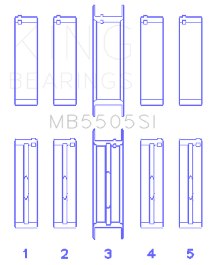 King Engine Bearings Ford 351ci/400ci 16V Main Bearing Set (Size 010) - Set Of 10 MB5505SI010 MB5505SI010 Photo - Primary