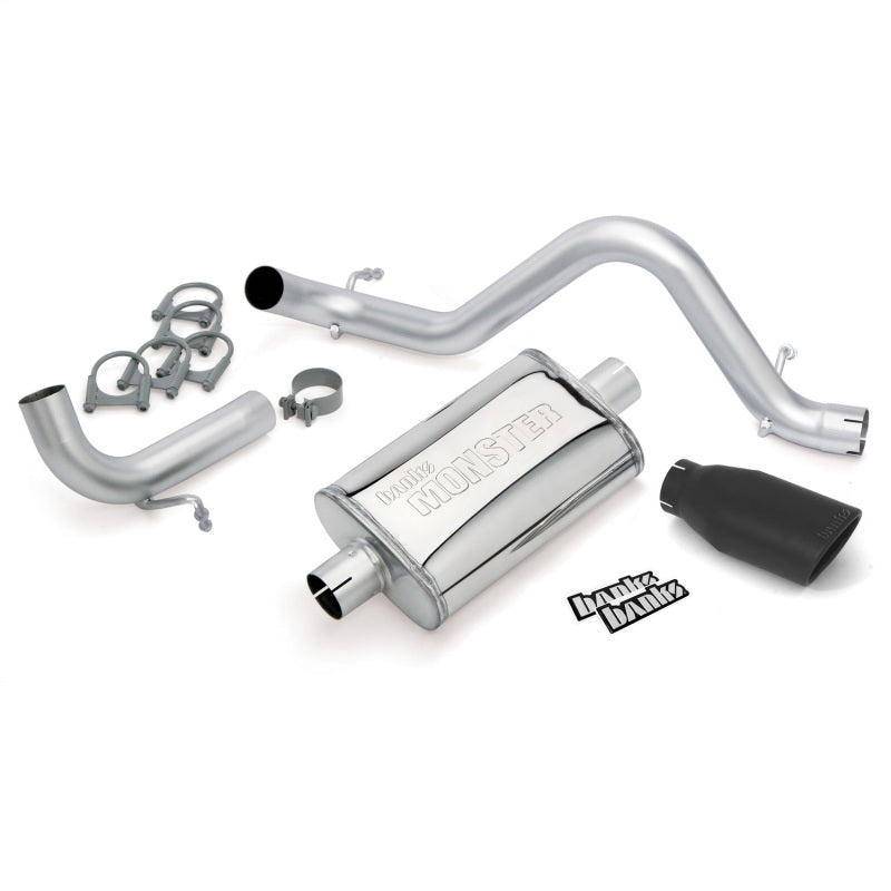 Banks Power 12-15 Jeep 3.6L Wrangler (All) - 2dr Monster Exh Sys - SS Single Exh w/ Black Tip 51342-B 51342-B Photo - Primary