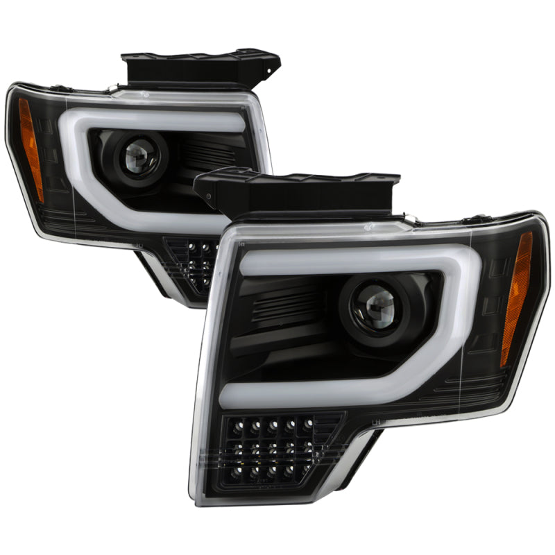 Spyder Ford F150 09-14 Halogen Light Bar Projector Headlights Black PRO-YD-FF15009PL-SEQ-BK 5087560 5087560 Photo - Primary