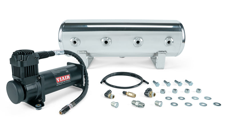 Air Lift 2.5 Gal. Polished Tank w/ Viair 444b Blk Compressor (Incl. Fittings & Mounting Hardware) 27805 27805 Photo - Primary