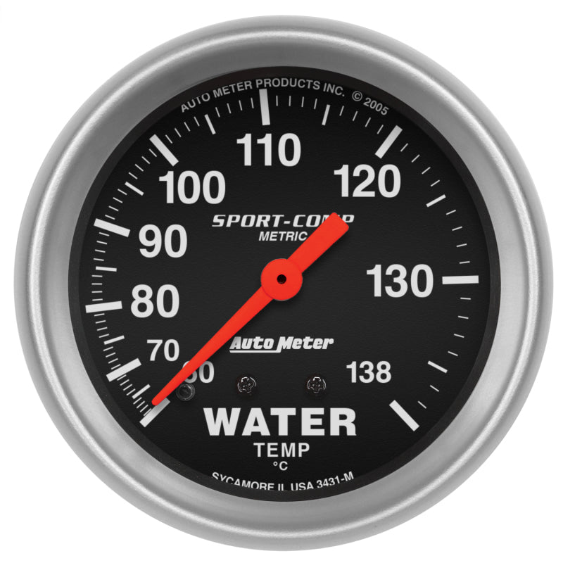 Autometer Gauge, Water Temp, 2 5/8", 60-140 Deg C, Mechanical, Sport-Comp 3431-M Photo - Primary