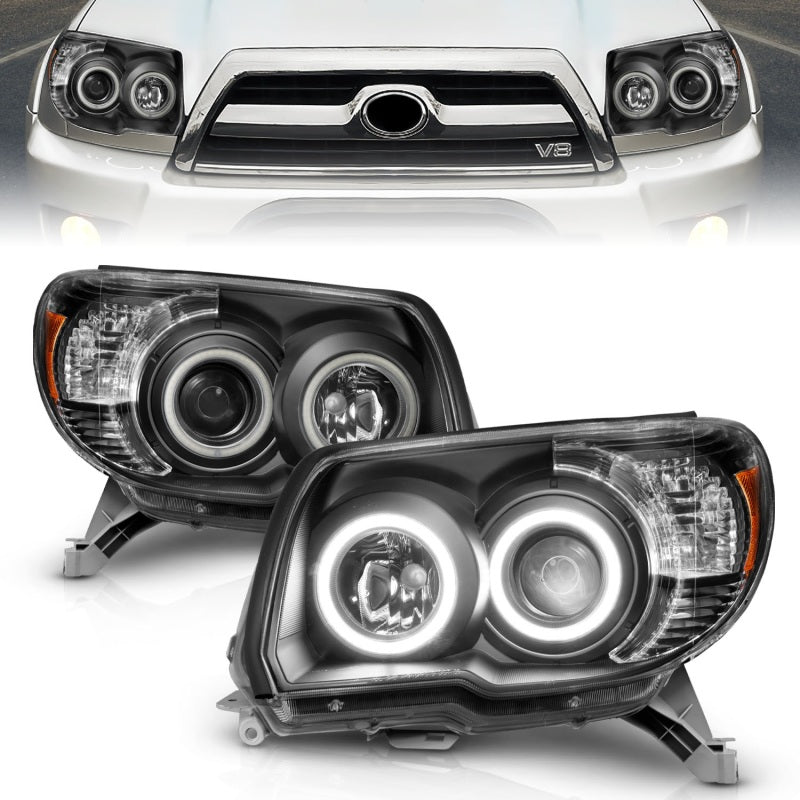 Anzo 2006-2009 Toyota 4Runner Projector Headlights w/ Halo Black 111320 Photo - Primary