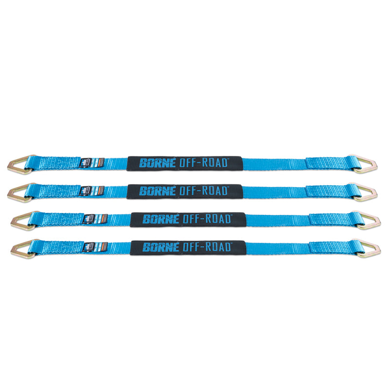 Borne Off-Road Vehicle Ratchet Tie-Down Kit (4 pack) Blue BNRTC-TD-4BL BNRTC-TD-4BL Photo - Primary