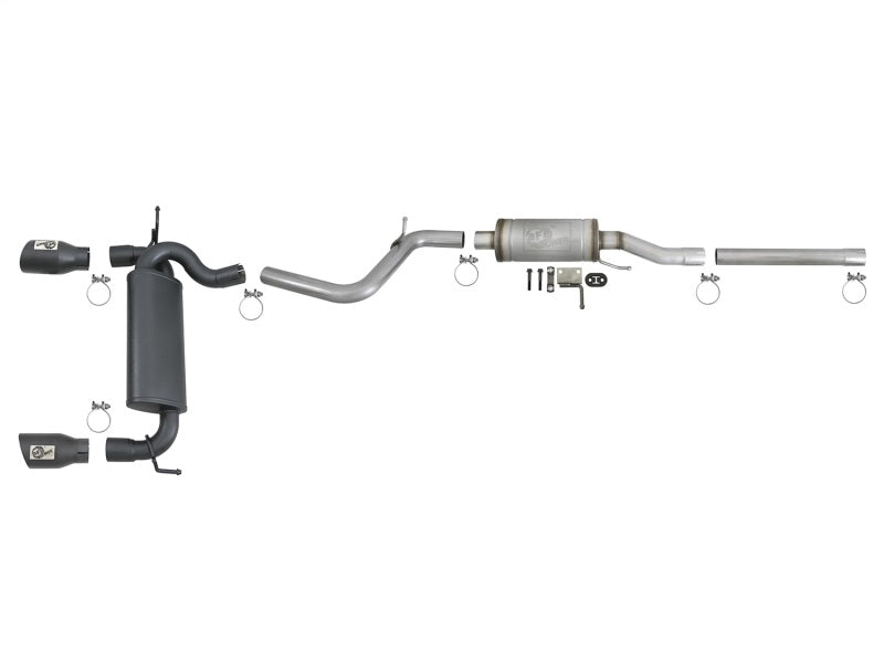 aFe Rebel Series 2.5in 409 Stainless Steel Cat-Back Exhaust System 49-48062-B Photo - Unmounted