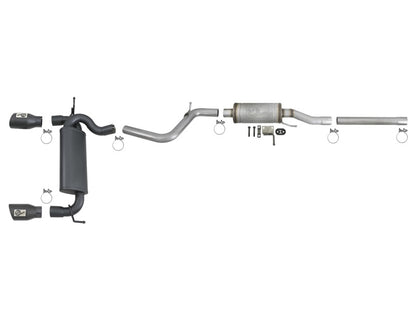aFe Rebel Series 2.5in 409 Stainless Steel Cat-Back Exhaust System 49-48062-B Photo - Unmounted