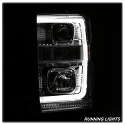 Spyder 08-10 Ford F-250 Super Duty V2 Light Bar DRL Projector Headlights - Chrm (PRO-YD-FS08V2-LB-C) 5084699 5084699 Photo - Unmounted