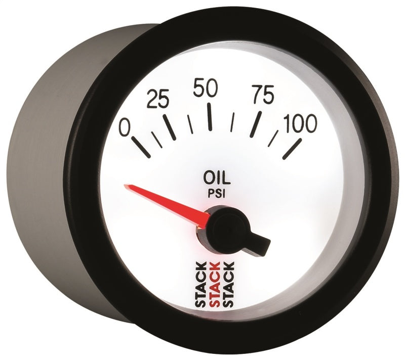 Autometer Stack 52mm 0-100 PSI 1/8in NPTF Electric Oil Pressure Gauge - White ST3252 ST3252 User 6