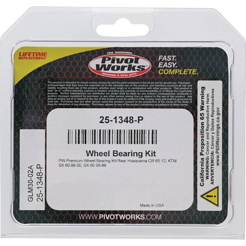 Pivot Works Husqvarna, KTM Wheel Bearing Kit Premium Bearings 25-1348-P 25-1348-P Photo - Primary